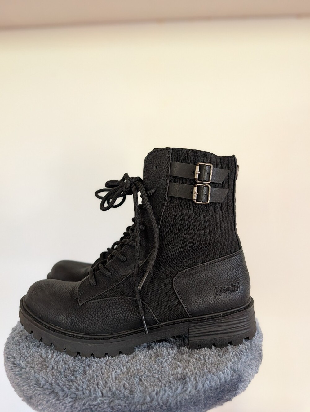 Women's Blowfish Malibu Black Lace Up Combat Boots Size 7.5